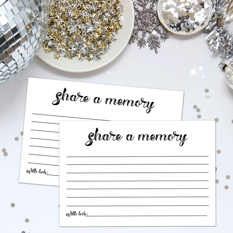 Giftideaworkshop 50 Share a Memory Cards, Going Away Party Decorations Funeral Guest Book for Celebration of Life Birthday Anniversary Memorial Funeral Graduation Bridal Shower Retirement, 4x6 Inch - Image 5